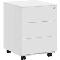 Rollcontainer Metall Weiß Abschließbar 39x55x45 Cm - Weiß, Basics, Kunststoff/Metall (39/55/45cm) - Boxxx