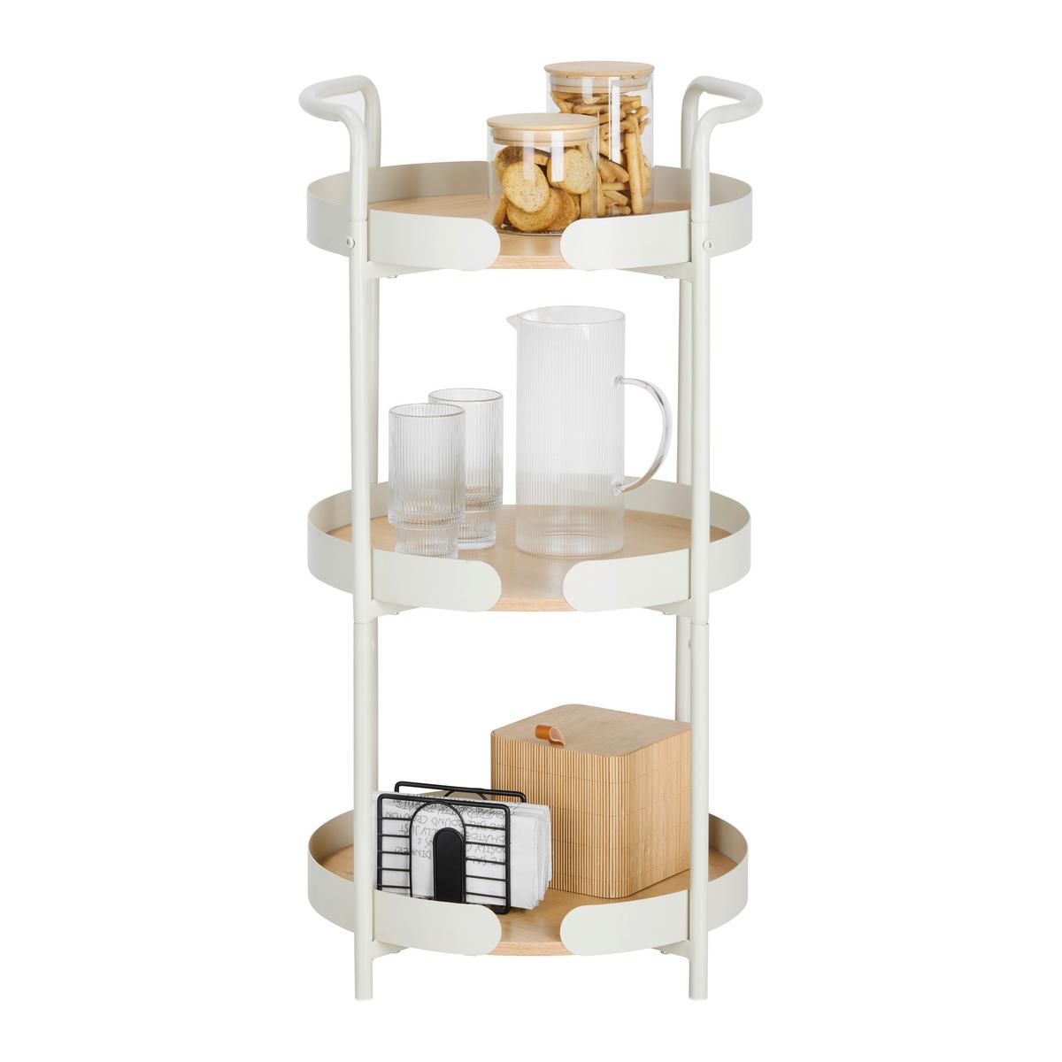 Servírovací stolek BRUCE - barvy dubu/kašmírová, Moderní, kov/kompozitní dřevo (44/80/44cm) - Mömax
