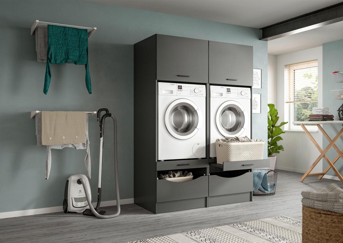 Prádelna Free Antracit - antracitová, Basics, kompozitní dřevo (133/195/68cm) - MID.YOU