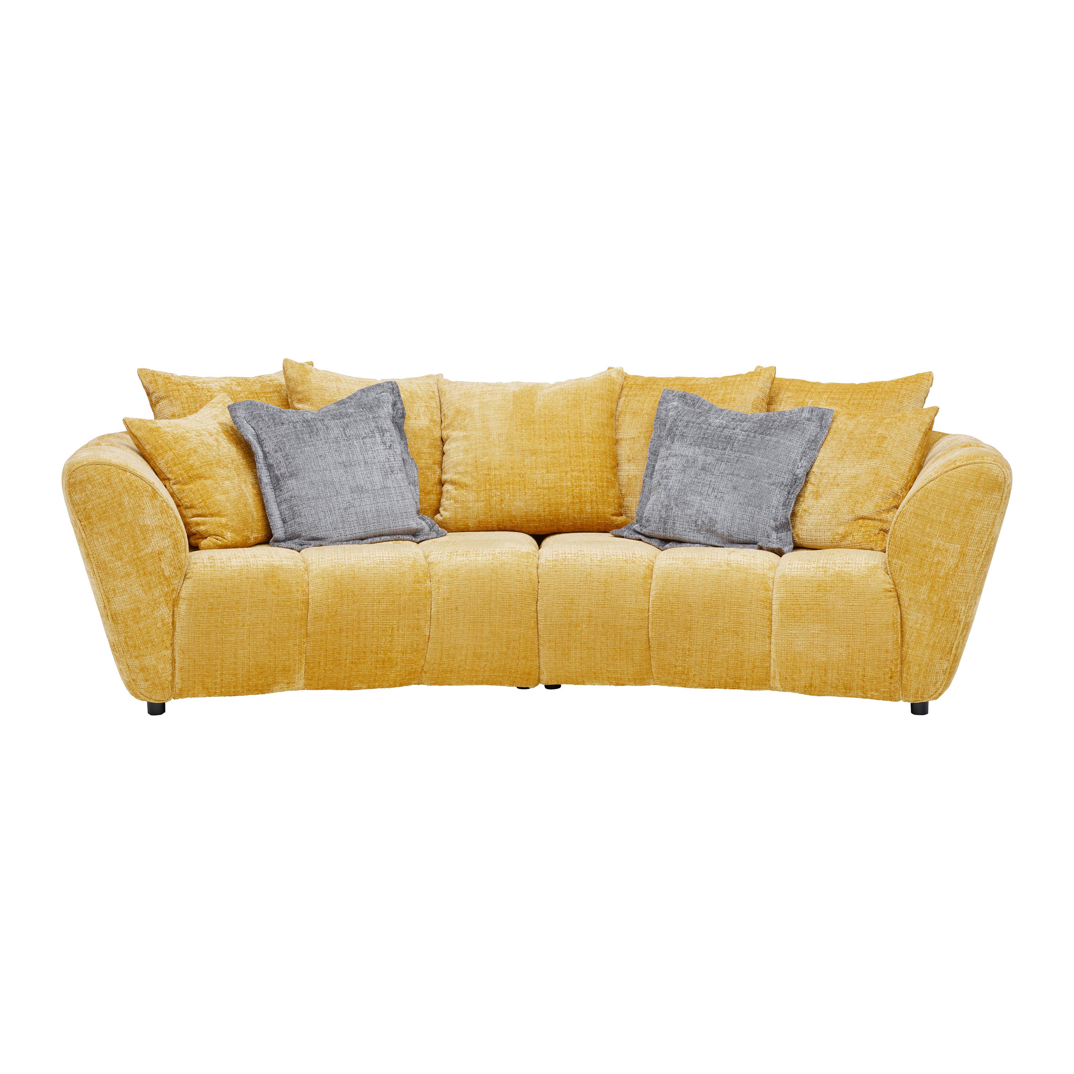 Veľká pohovka BONELLI, žltá, s vankúšmi - čierna/žltá, Modern, textil/plast (280/74cm) - Mömax