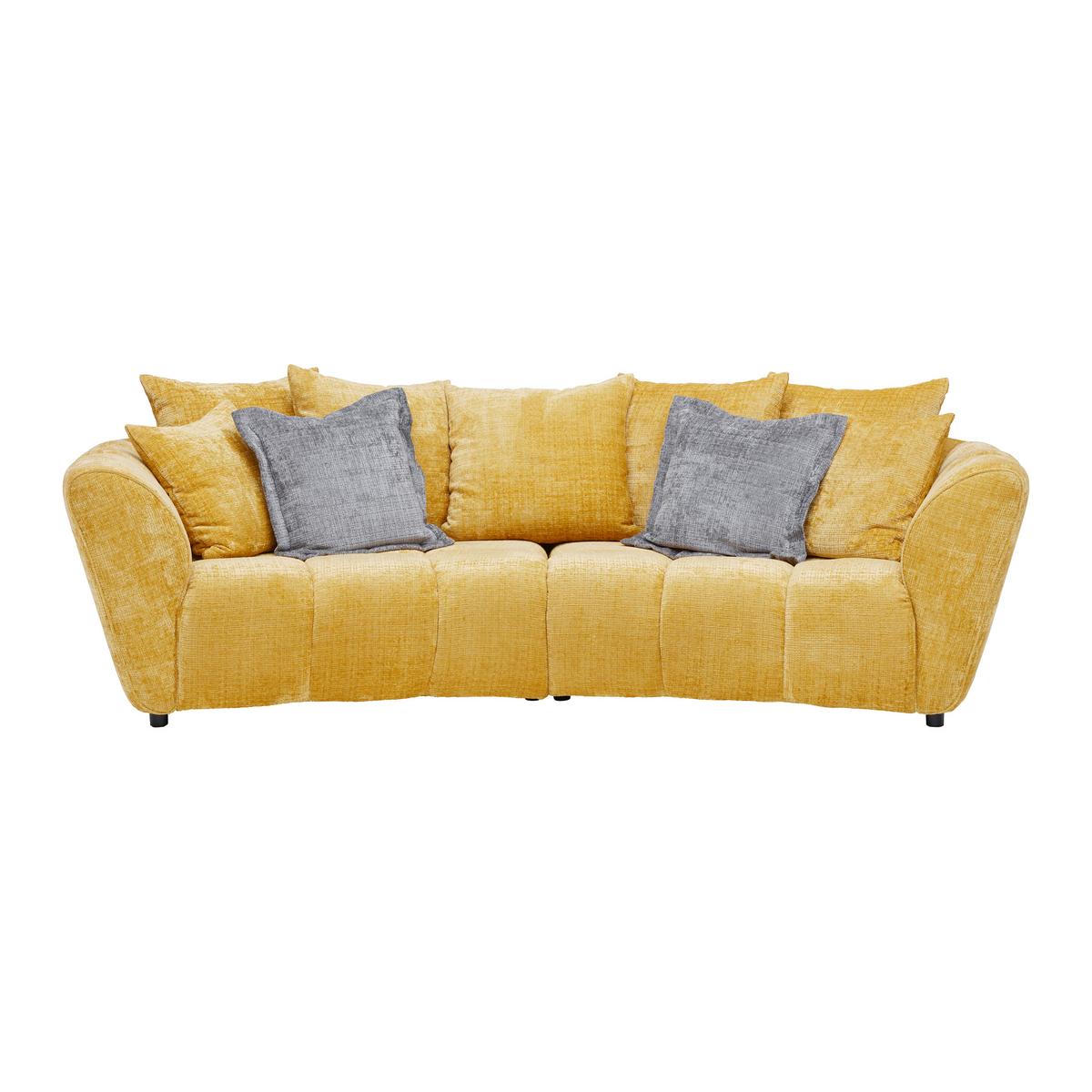 Velká pohovka BONELLI, žlutám s polštáři - černá/žlutá, Moderní, textil/plast (280/74cm) - Mömax
