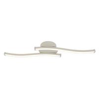 LED-Deckenleuchte Charlie - Sandfarben/Chromfarben, Basics, Kunststoff/Metall (55/12/6,5cm) - Luca Bessoni