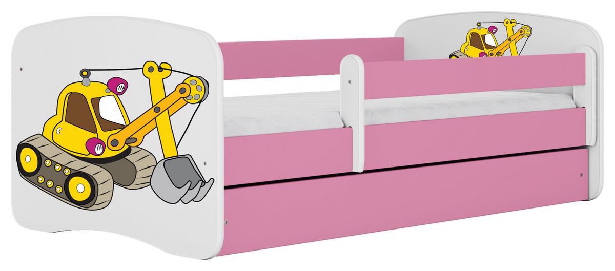 Kinder-/Juniorbett Babydreams Inkl. Matratze 80x160 - Pink/Birkefarben, MODERN, Holz/Holzwerkstoff (80/160cm) - MID.YOU