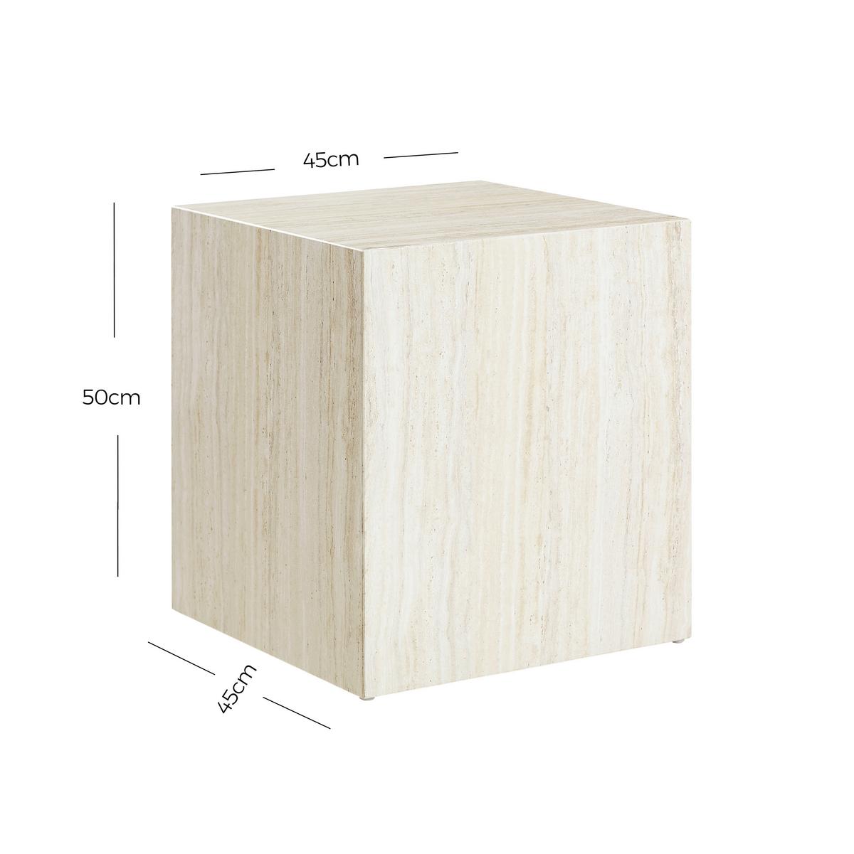 Beistelltisch Beige B: 45 Cm - Beige, Design, Holzwerkstoff (45/45/50cm) - Livetastic