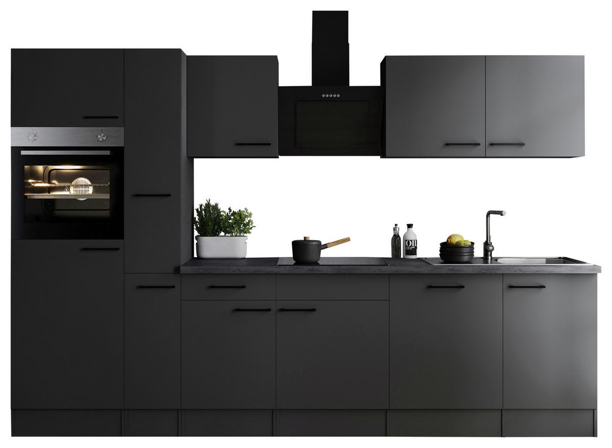 Küchenblock Oliver Dunkelgrau B: 310 Cm - Dunkelgrau/Grau, Design, Holzwerkstoff (310cm) - Respekta