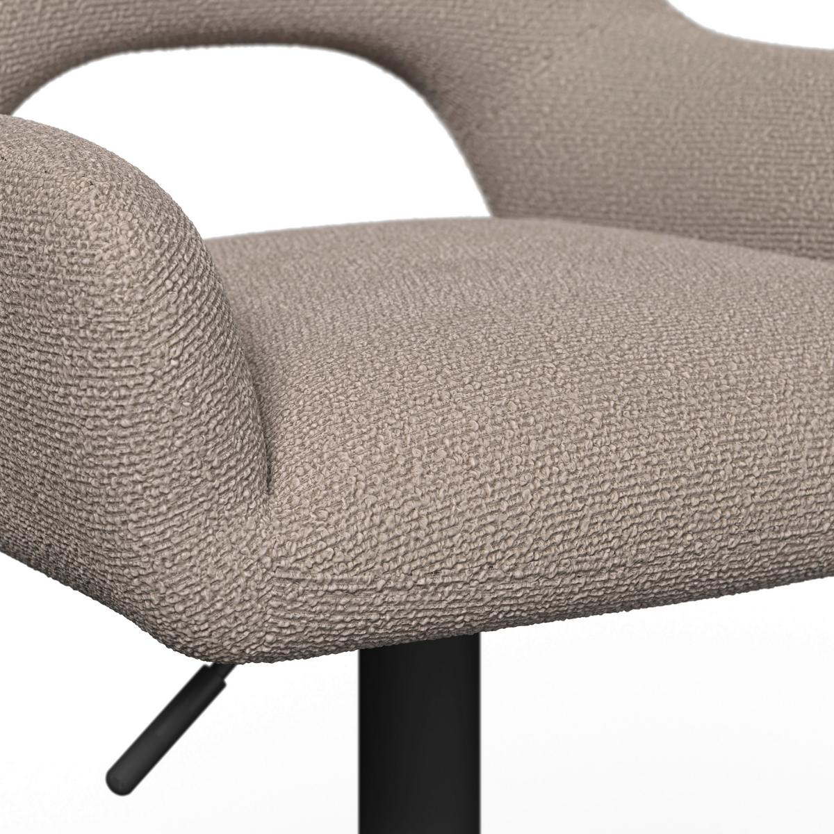 Barová stolička Tami, krémová - čierna/krémová, Modern, kov/drevo (46/82-102/51cm) - Bessagi Home