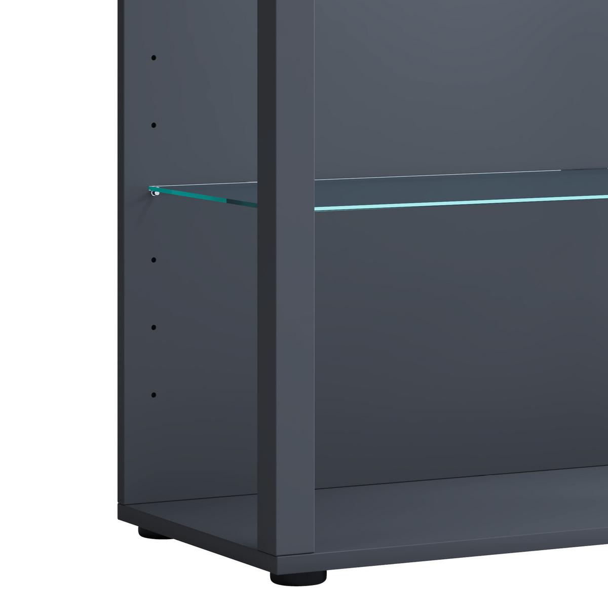 Vitrine Glasol XL B: 70 cm Stehend Anthrazit - Anthrazit/Schwarz, MODERN, Glas/Holzwerkstoff (70/90/35cm) - MID.YOU