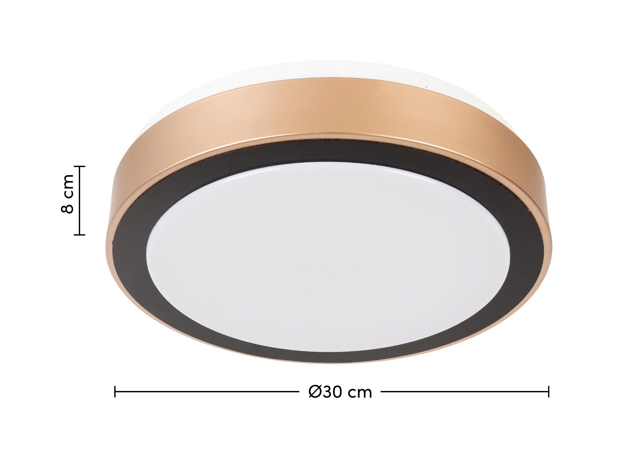 Stropní LED svítidlo RONDO, P/V: 30/8cm - bílá/černá, Romantický / Rustikální, kov/plast (30/8cm) - Mömax