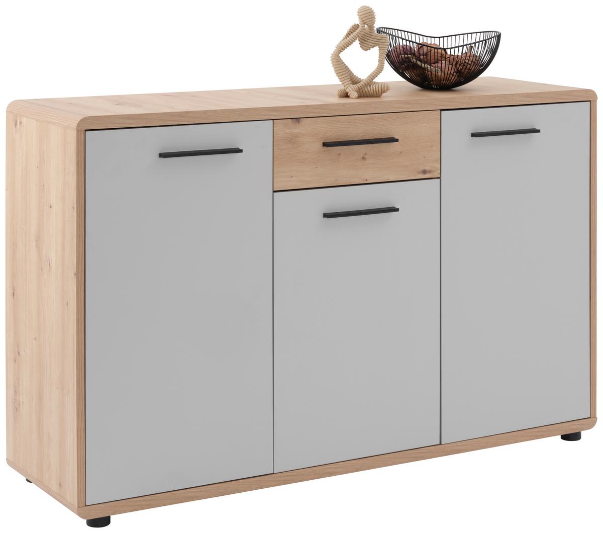 Komód Fontana Plus 132/87cm - kasmírszínű/Artisan tölgy, Modern, faalapú anyag (132/87/40cm)