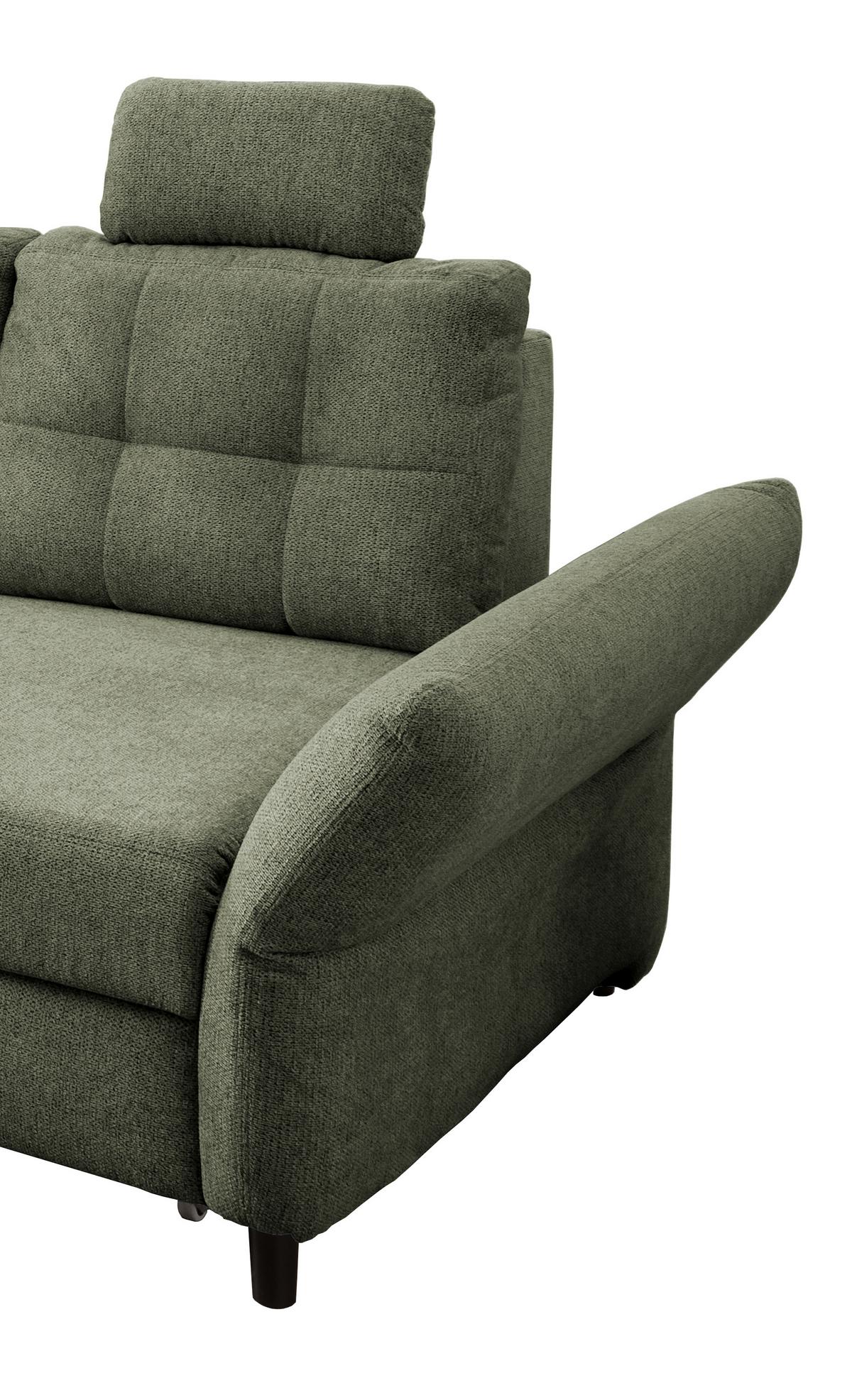 Ecksofa Brizzini Dunkelgrün S: 176x250-280 Cm - Dunkelgrün/Beige, MODERN, Textil (176/250-280cm) - Livetastic