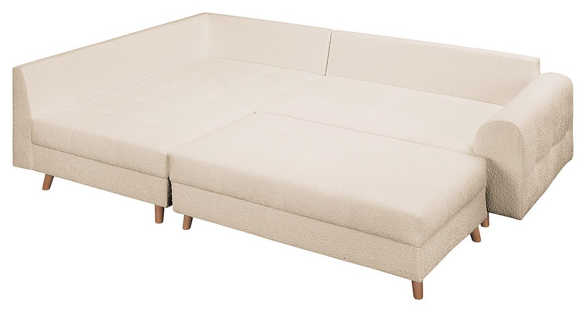 Ecksofa Ariella Weiß S: 161x231 cm - Naturfarben/Weiß, Design, Textil (161/231cm) - Livetastic