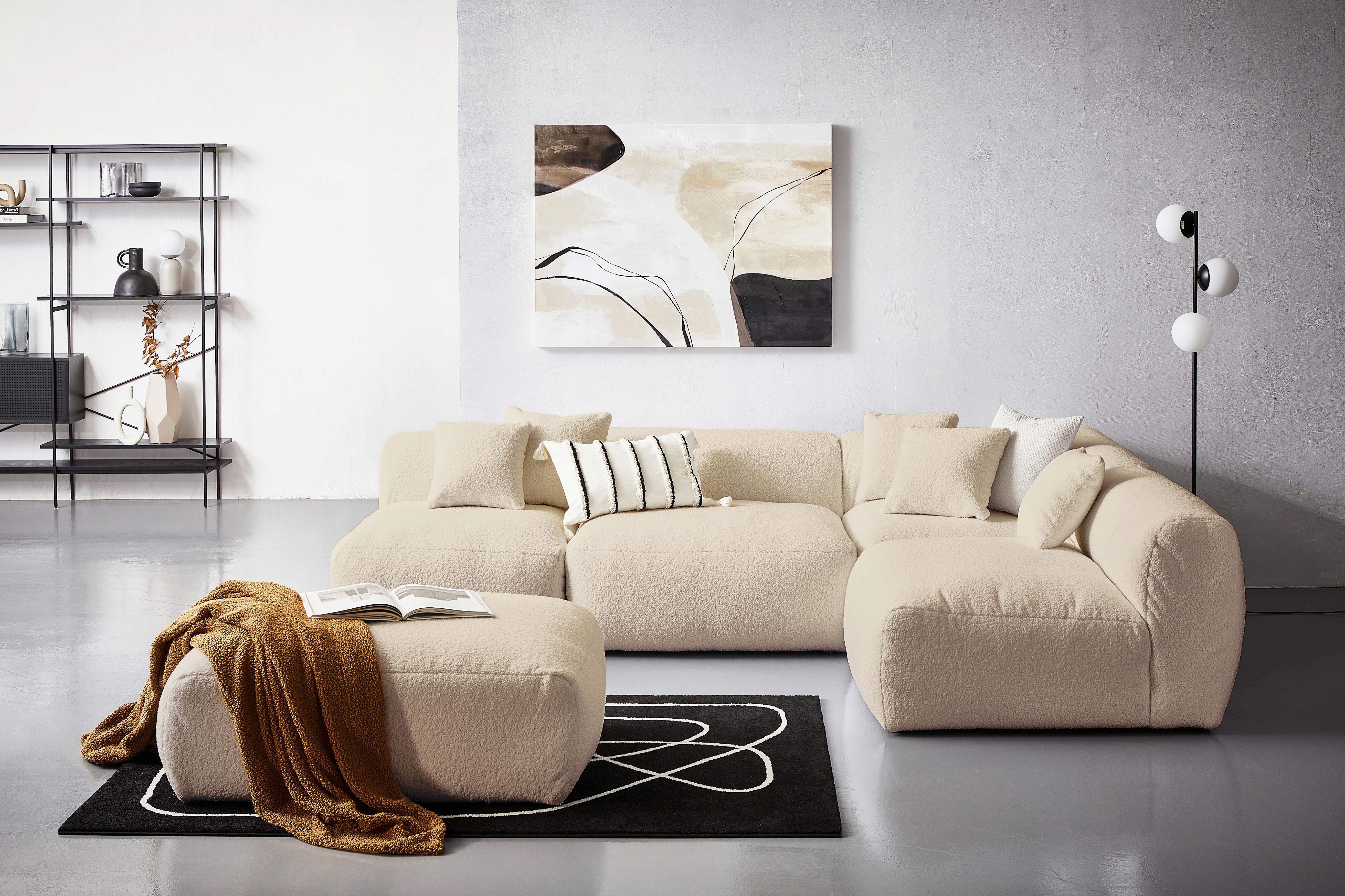 Modul Sofa Bloom Ecke B: 115 Cm Beige - Beige, Trend, Textil (115/70/115cm) - Livetastic