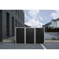 Mülltonnenbox Hide Mülltonnenbox 240l 3erbox - Schwarz, Basics, Metall (209,1/115,2/80,7cm)