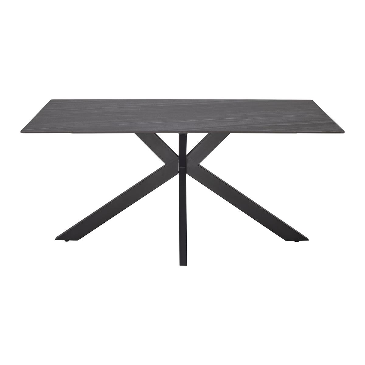 Jídelní stůl JONAS 160x90 - šedá/černá, Moderní, kov/keramika (160/90/76cm) - Mömax