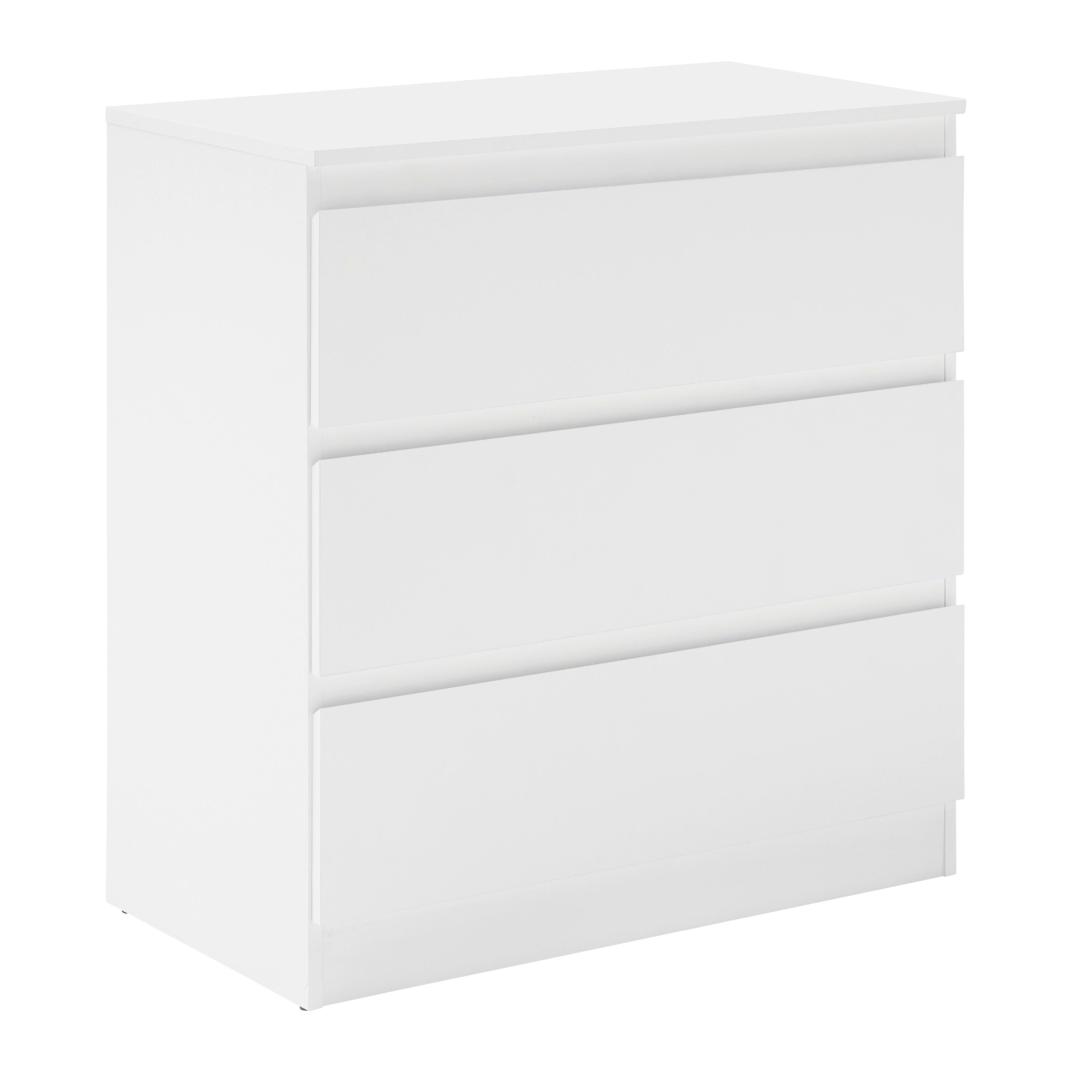 KOMODA MARA - bílá/černá, Konvenční, kompozitní dřevo/plast (77/80/42cm) - Mömax