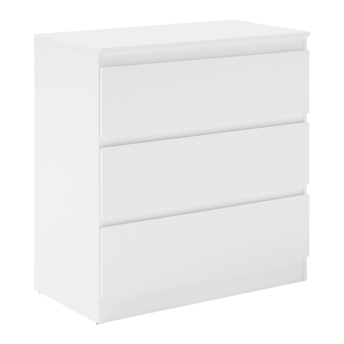 KOMODA MARA - čierna/biela, Konventionell, kompozitné drevo/plast (77/80/42cm) - Mömax