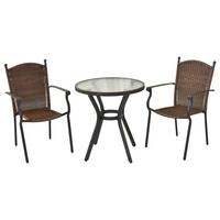 Gartenset Roma - Graphitfarben/Braun, MODERN, Kunststoff/Metall - Gardenson