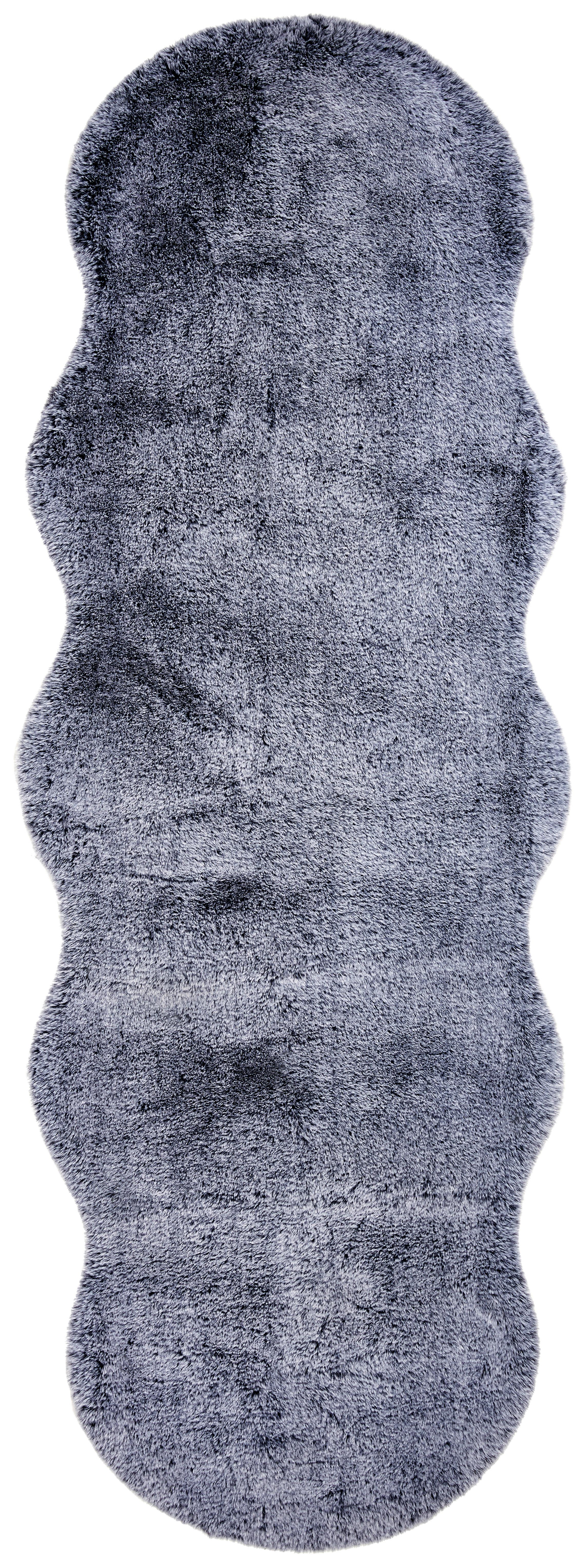 Fellteppich Misha Anthrazit 55x160 cm - Dunkelgrau/Anthrazit, MODERN, Textil (55/160cm) - Luca Bessoni