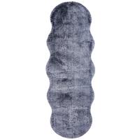 Fellteppich Misha Anthrazit 55x160 cm - Dunkelgrau/Anthrazit, MODERN, Textil (55/160cm) - Luca Bessoni