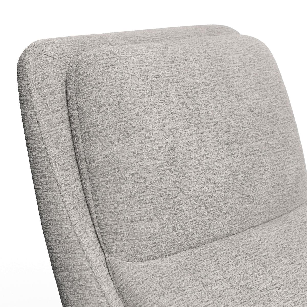 Relaxační křeslo ALICE, světle šedé buklé, max. 140 kg - černá/světle šedá, Moderní, kov/dřevo (76/110/94cm) - Bessagi Home