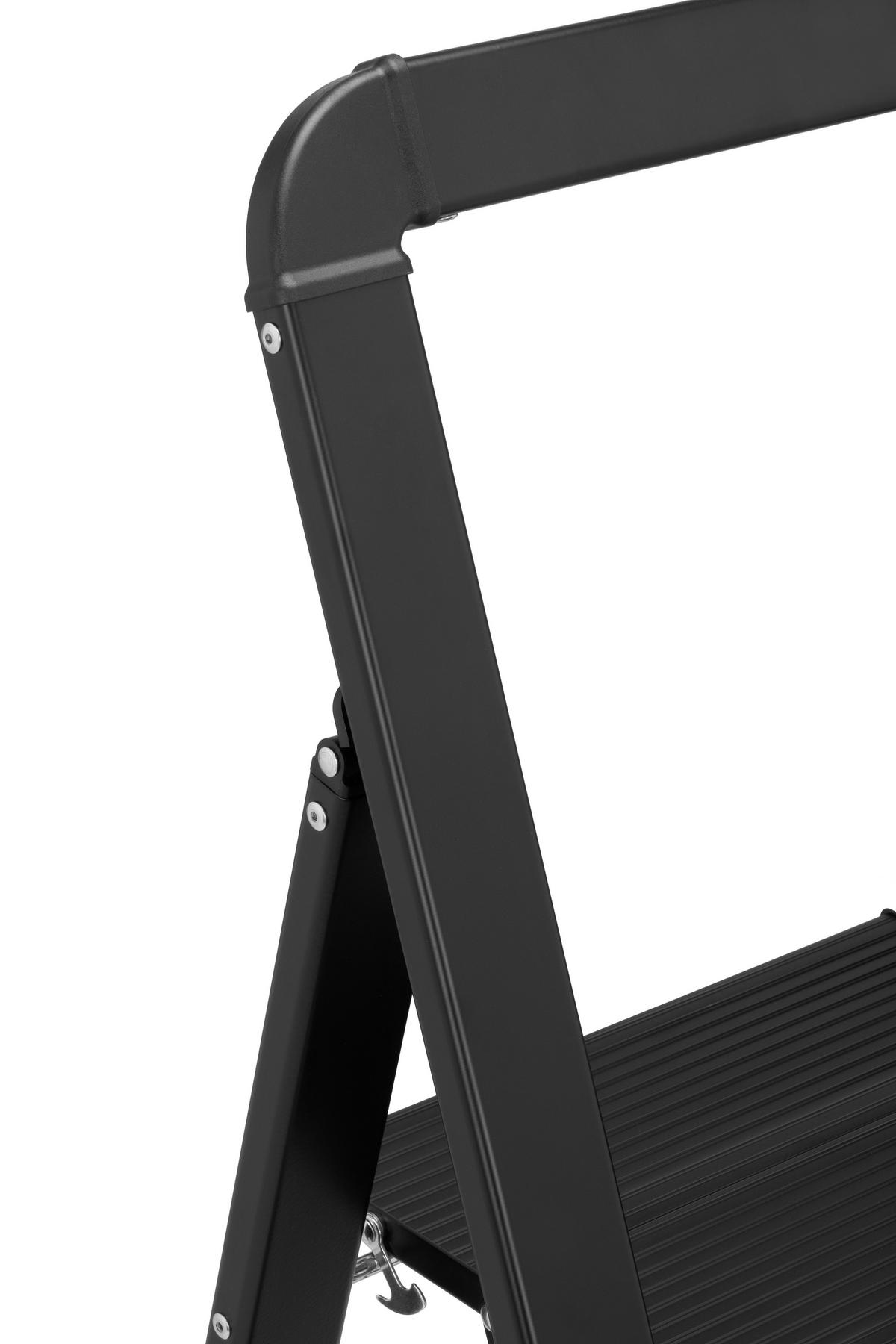 Klapptrittleiter Gustav - Schwarz, KONVENTIONELL, Kunststoff/Metall (44,5/62/109cm) - Homezone
