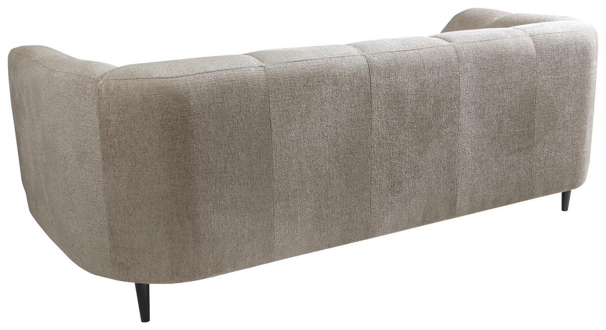 3-sitzer-sofa Lou Taupe/schwarz, 226 Cm - Taupe/Schwarz, Design, Textil (226/77/106cm) - MID.YOU