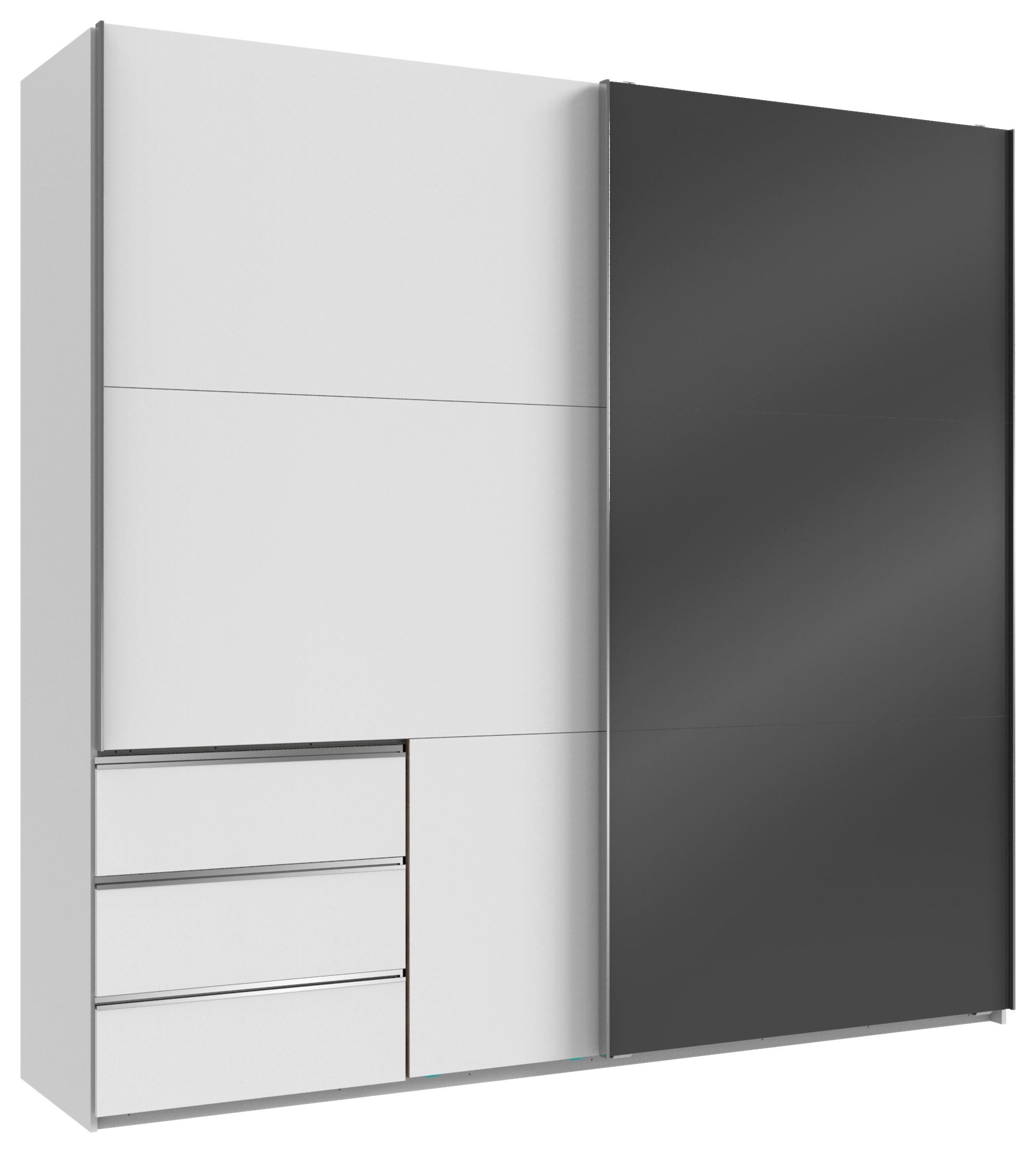 Schwebetürenschrank B: 250 Cm Level 36c Grau/weiß - Weiß/Grau, MODERN, Holzwerkstoff (250/236/65cm) - MID.YOU