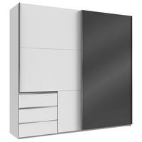 Schwebetürenschrank B: 250 Cm Level 36c Grau/weiß - Weiß/Grau, MODERN, Holzwerkstoff (250/236/65cm) - MID.YOU