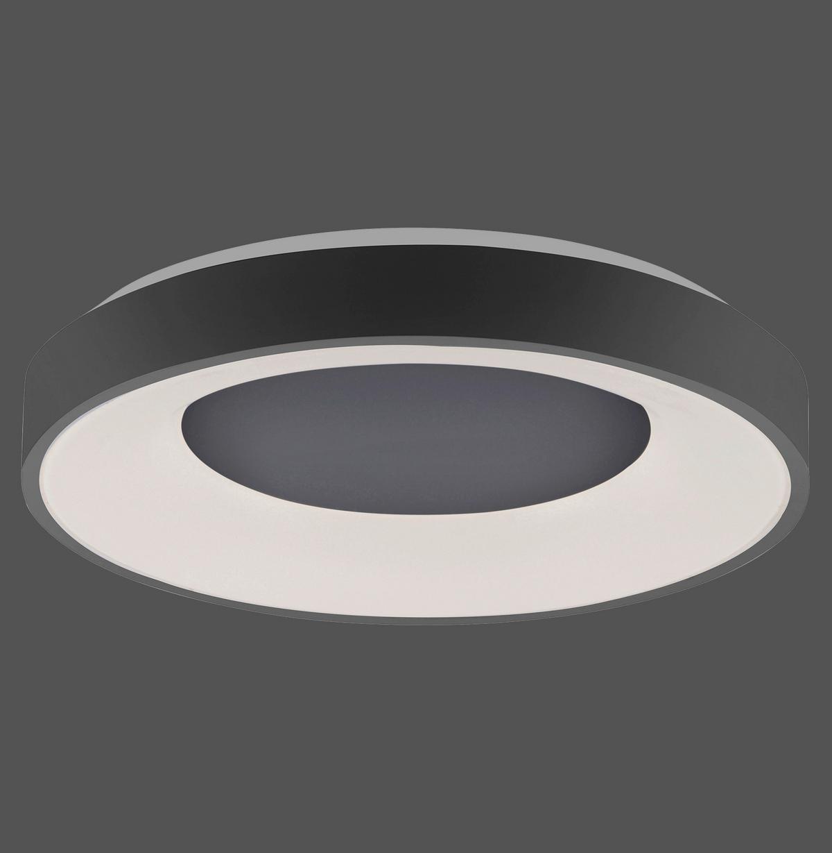 Led-deckenleuchte Anika Ø 48 Cm Dimmbar Mit Fernbedienung - Anthrazit, Basics, Kunststoff/Metall (48/7,8cm)