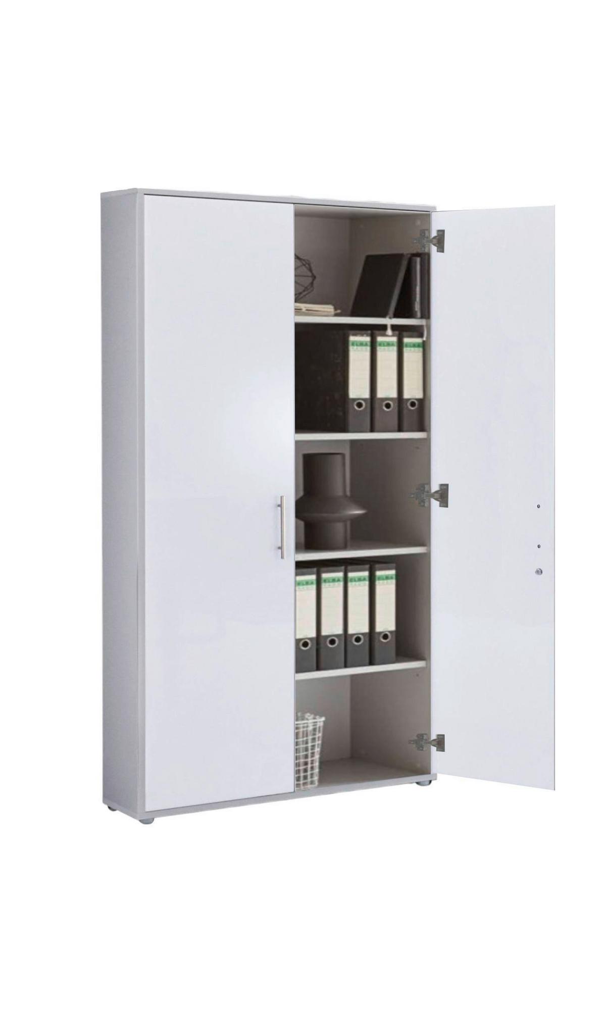 Büro Office Edition Weiß, Grau - Weiß/Grau, MODERN, Holzwerkstoff/Metall - MID.YOU