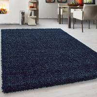 Hochflor Teppich Dunkelblau Life 80x150 cm - Dunkelblau, KONVENTIONELL, Textil (80/150cm) - Ayyildiz 