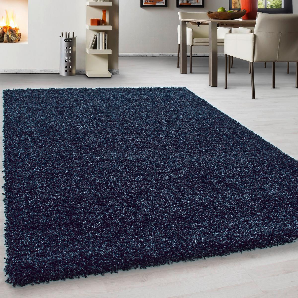 Hochflor Teppich Dunkelblau Life 240x340 cm - Dunkelblau, KONVENTIONELL, Textil (240/340cm) - Novel