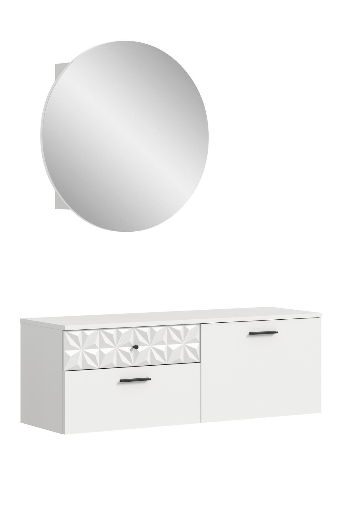 Garderobe Prisma Weiß B: 110 Cm - Weiß, Design, Holzwerkstoff (110/192/34cm) - MID.YOU