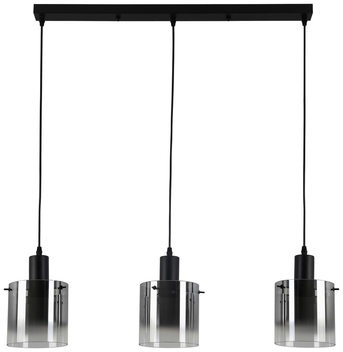 Závěsné svítidlo Christiano - černá, Moderní, kov/sklo (80/15/120cm) - Premium Living