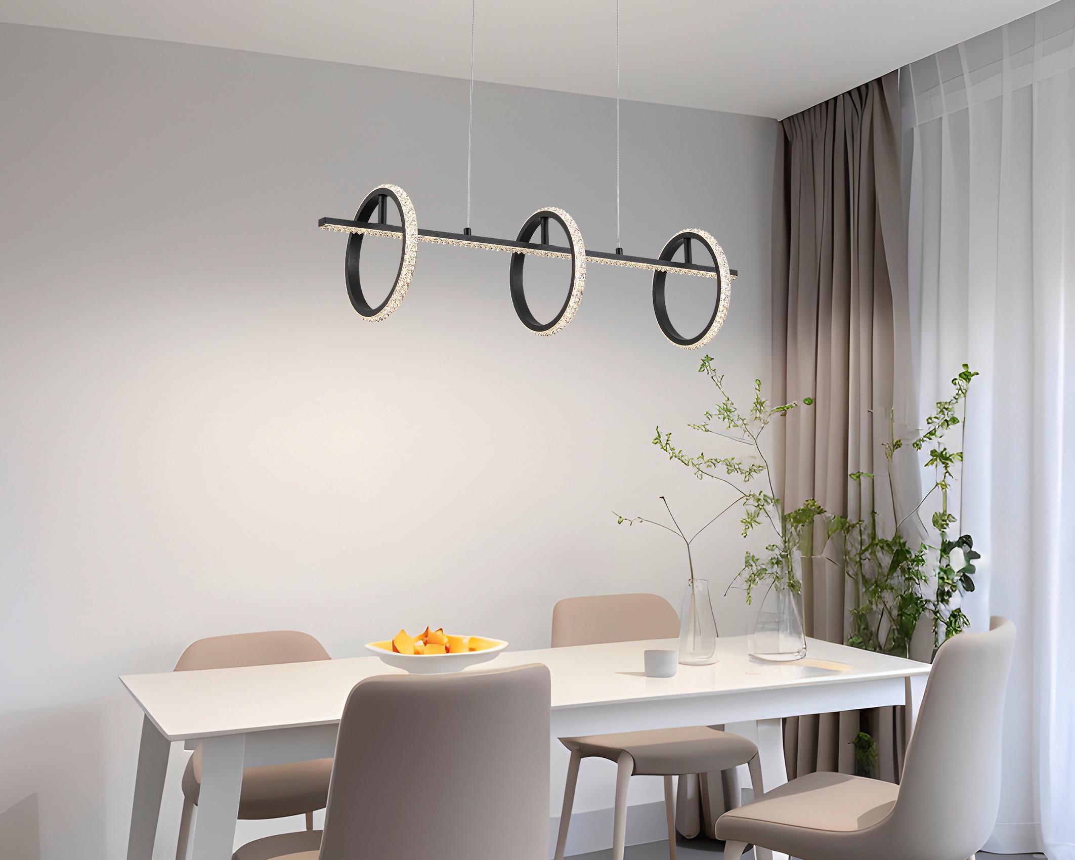 ZÁVĚSNÉ LED SVÍTIDLO ULO - černá, Moderní, kov/plast (80/20/120cm) - Modern Living