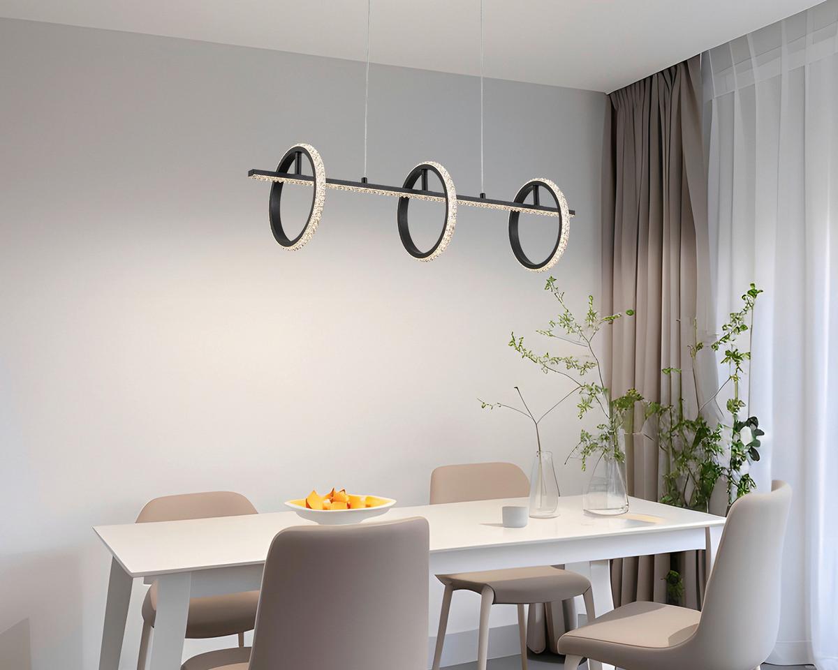 ZÁVESNÉ LED SVIETIDLO ULO - čierna, Modern, kov/plast (80/20/120cm) - Modern Living