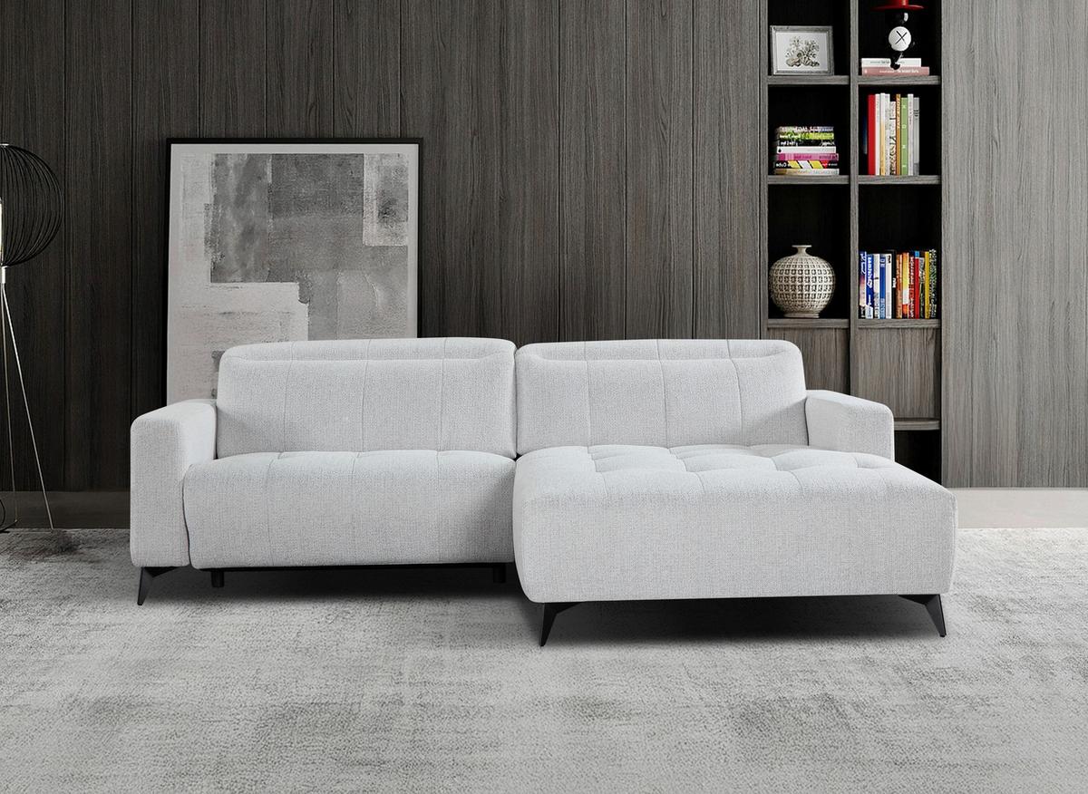 Ecksofa Miami Champagner, S: 254x177cm - Champagner/Schwarz, MODERN, Holz/Textil (254/177cm)