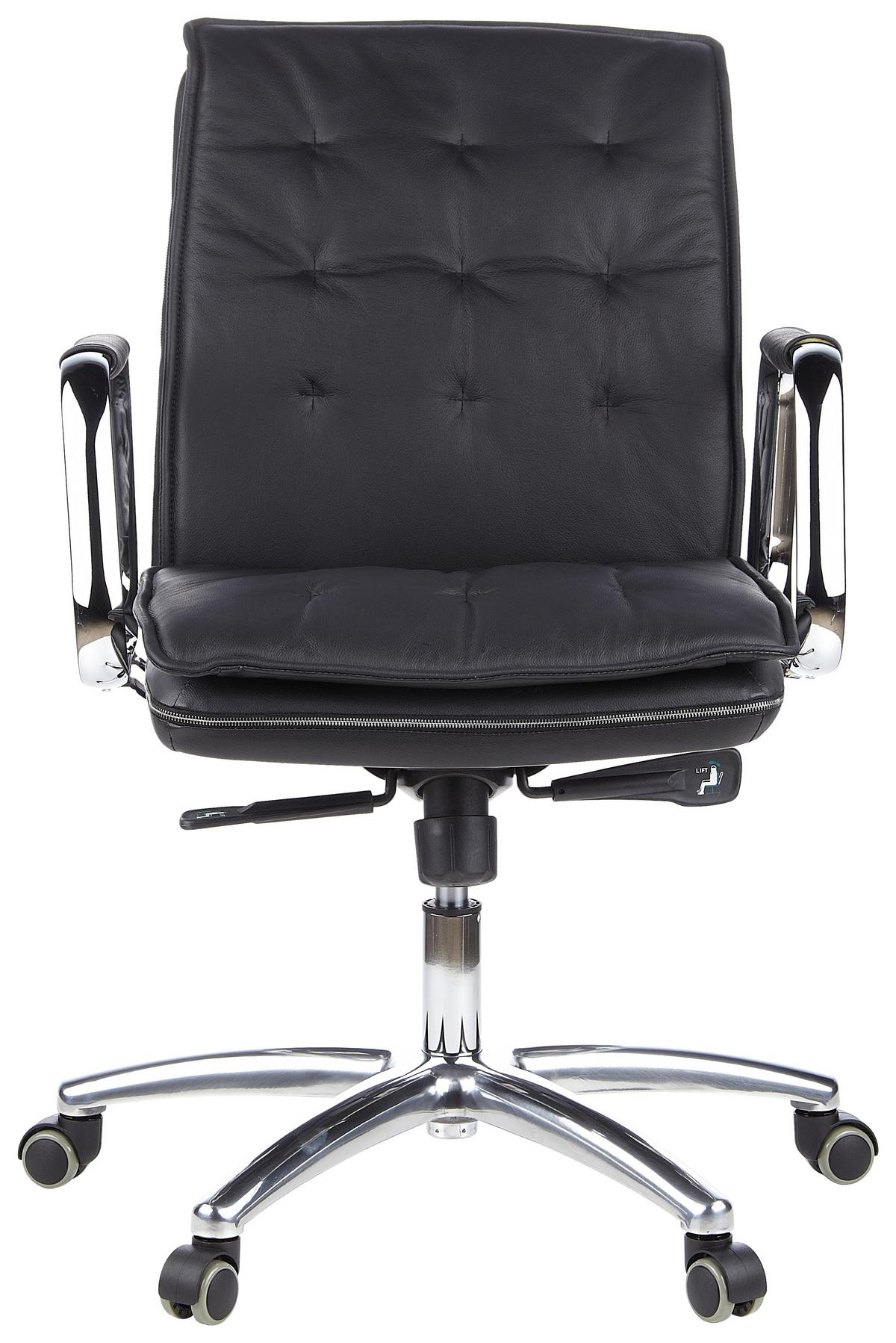 Chefsessel Villa Schwarz Bis 120 Kg - Silberfarben/Schwarz, Basics, Leder/Kunststoff (60/109/48cm) - MID.YOU