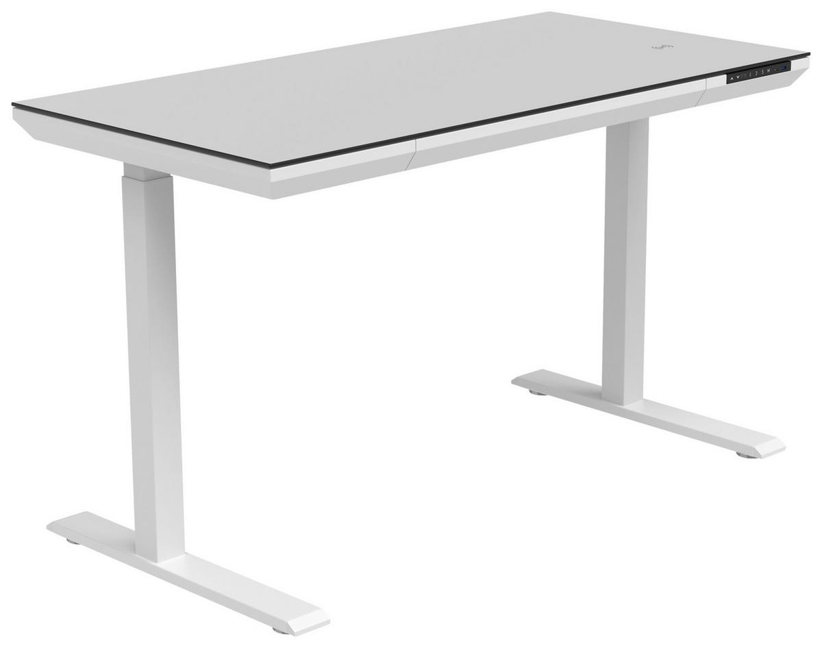 Psací stůl HARRY - bílá, Moderní, kov/kompozitní dřevo (120/72-120/60cm) - Mömax