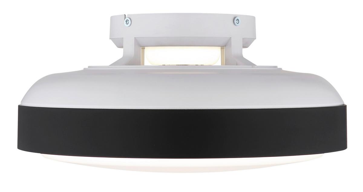 Deckenventilator Carney Opal Schwarz Weiß D: 45 cm - Opal/Schwarz, Basics, Kunststoff (45/20cm) - Globo