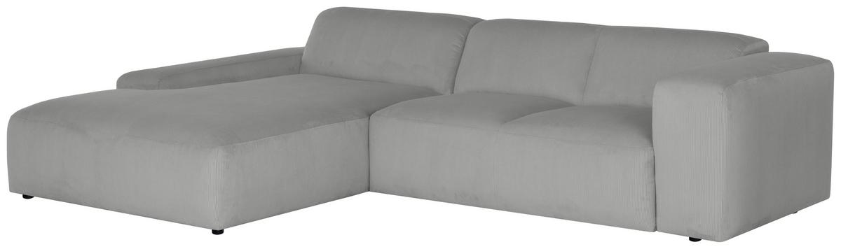 Ecksofa Hannah Hellgrau 200x304 cm - Hellgrau/Schwarz, Design, Textil (200/304cm) - MID.YOU