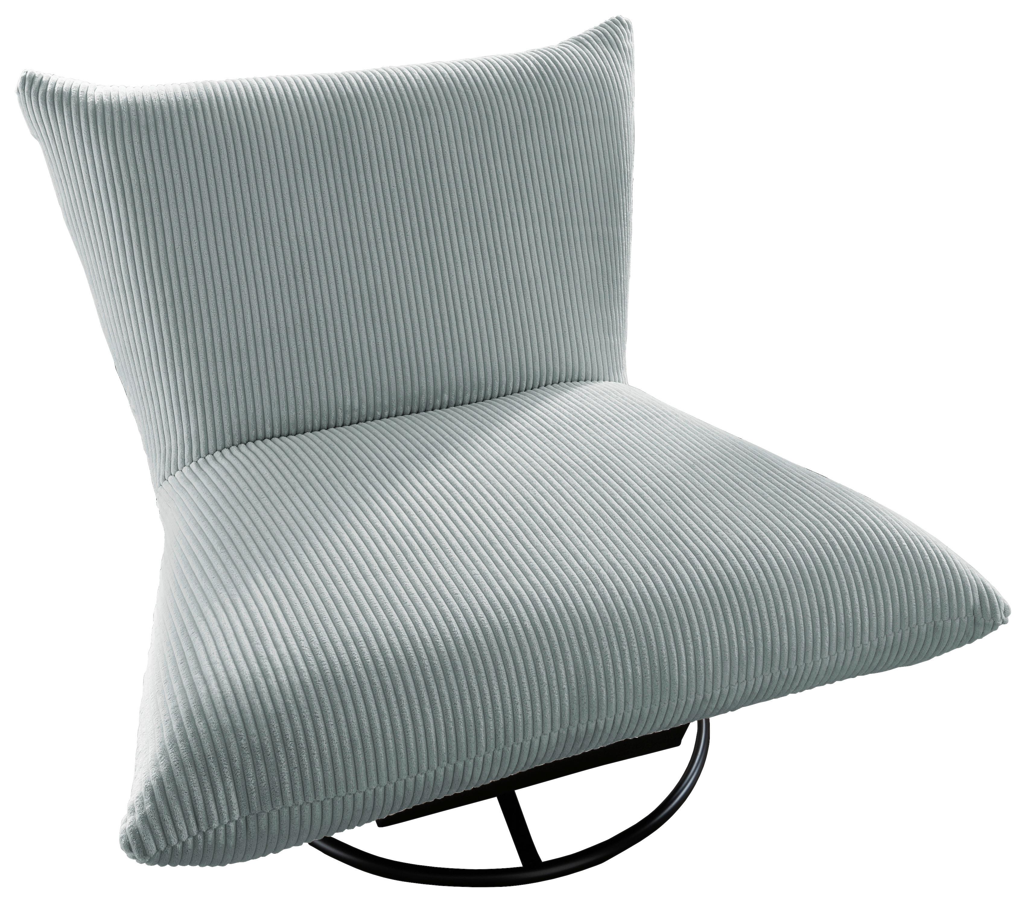 Relaxsessel Cremona Stoffbezug Hellblau - Schwarz/Hellblau, Design, Textil (100/78/96cm) - Livetastic