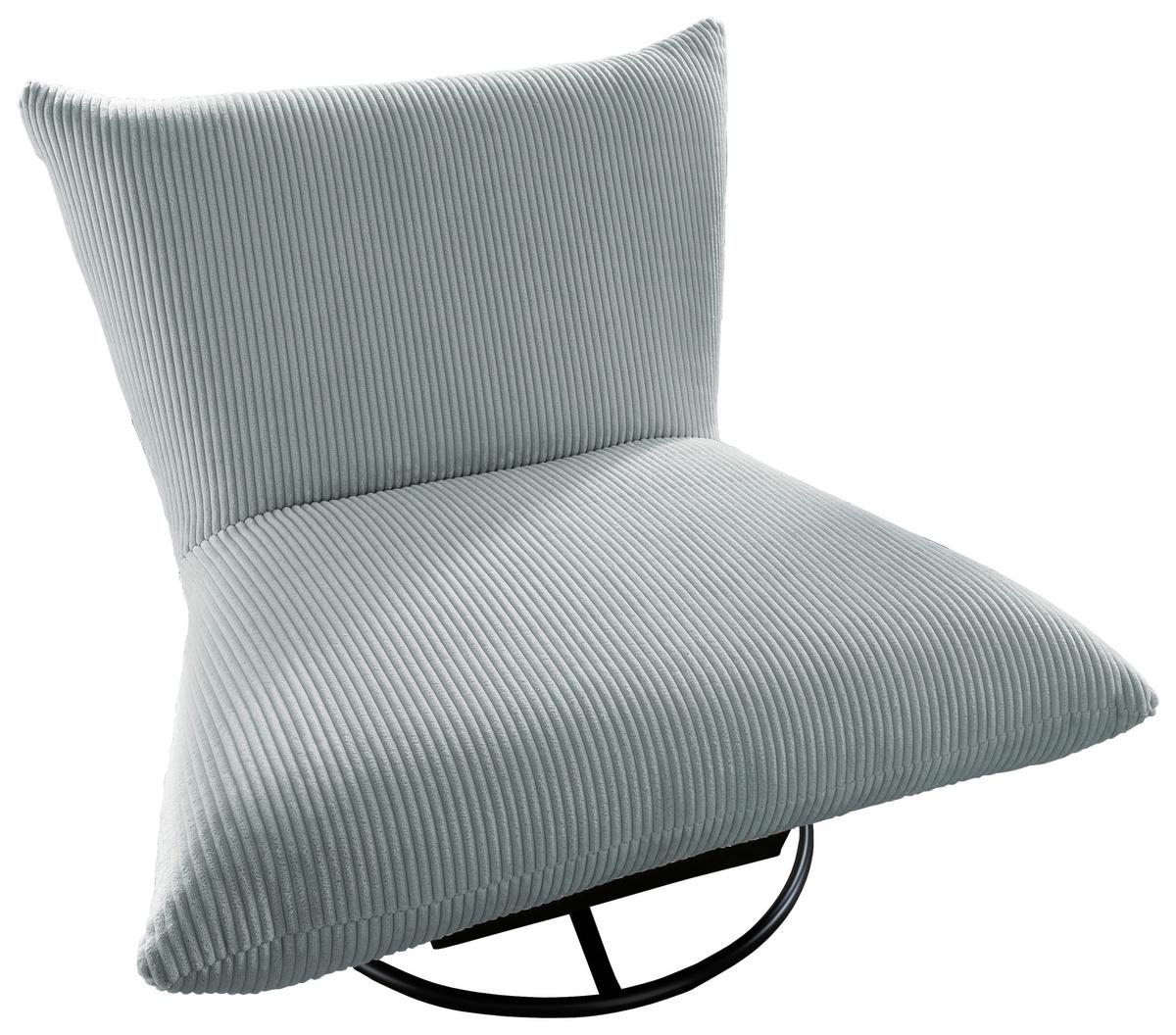 Relaxsessel Cremona Stoffbezug Hellblau - Schwarz/Hellblau, Design, Textil (100/78/96cm) - Livetastic