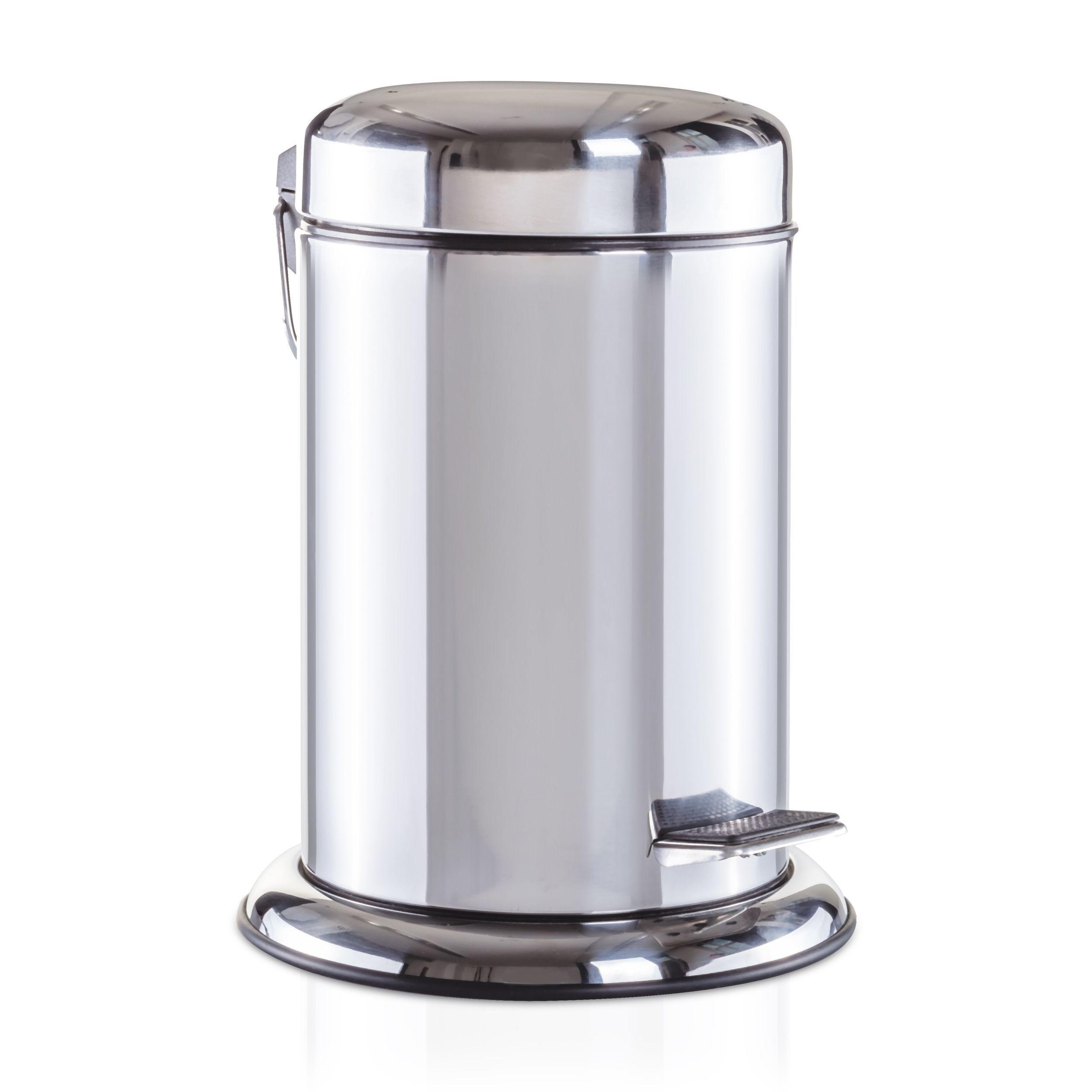 Schmaler Treteimer 30 Liter Five Silber