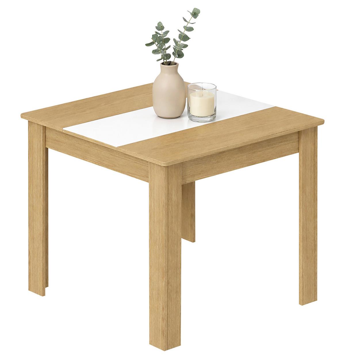 Esstisch Disalo Weiß/Honigeiche L: 80cm - Honigeiche/Weiß, MODERN, Holzwerkstoff (80/80/75cm) - MID.YOU