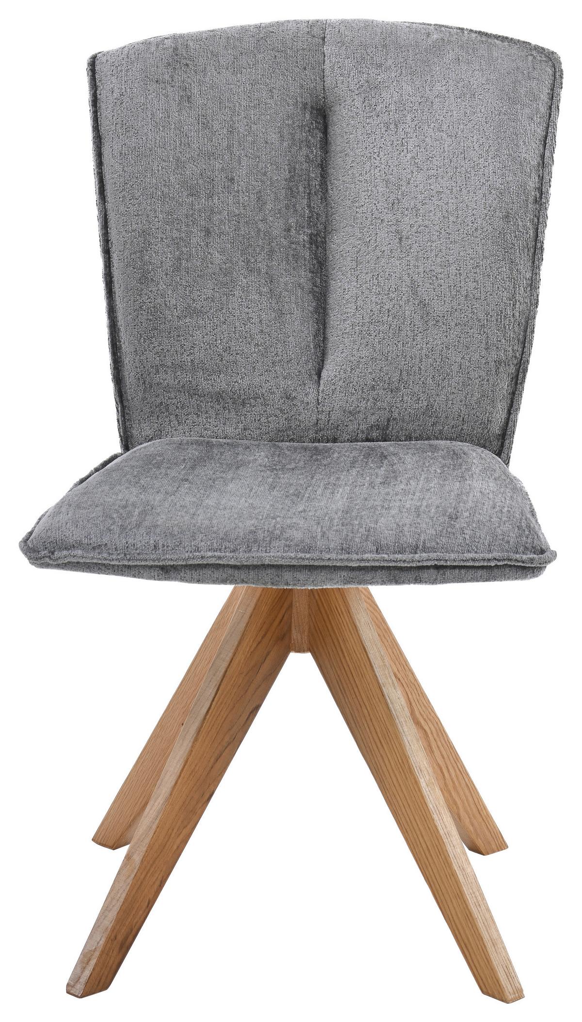 Stuhl Neva 2 Braun Eiche Massiv, Drehbar, B: 51cm - Naturfarben/Braun, KONVENTIONELL, Holz/Textil (51/89/70cm)