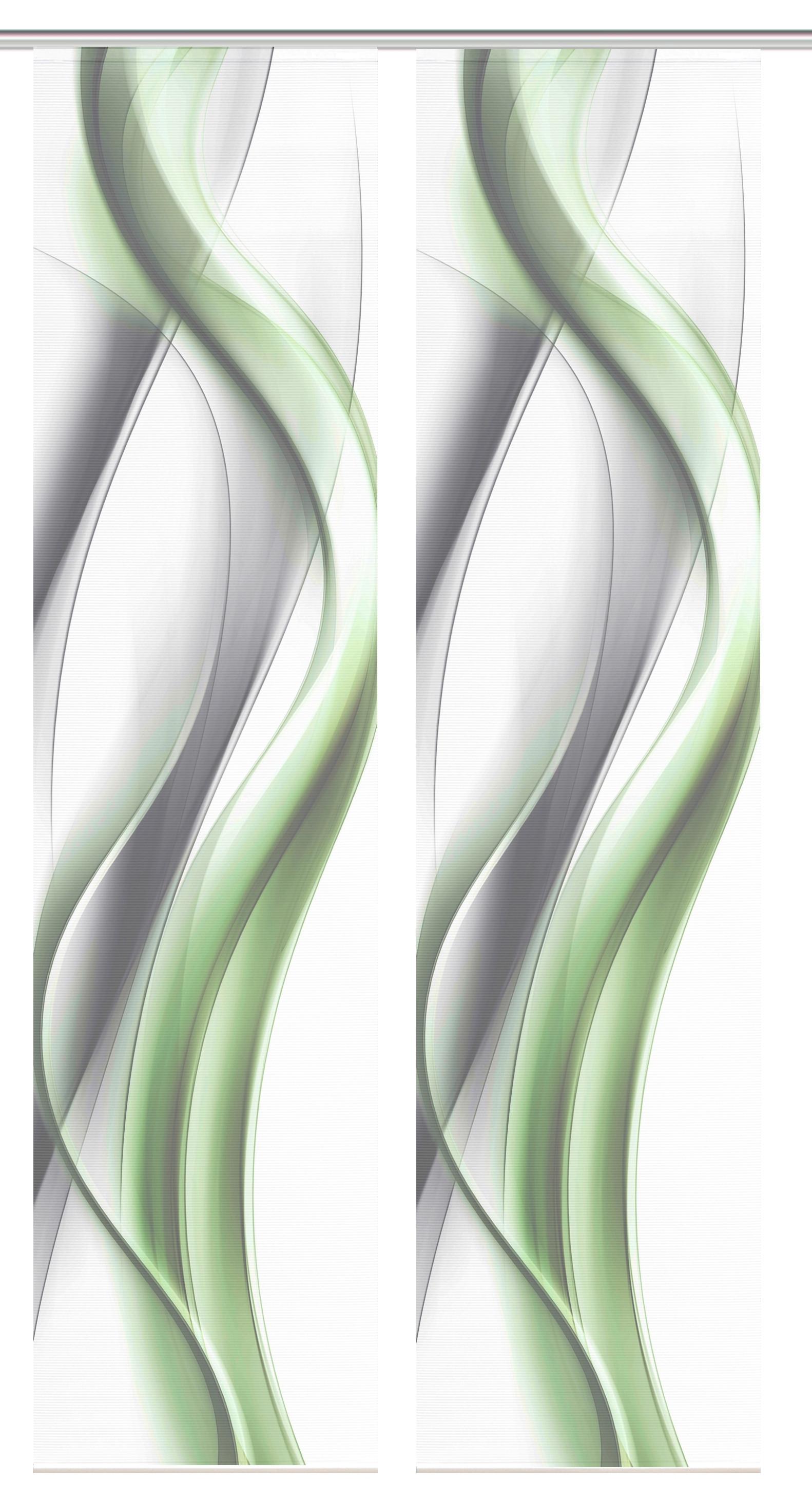 Flächenvorhang Cara 2er Set - Weiß/Grau, Design, Textil (60/260cm)