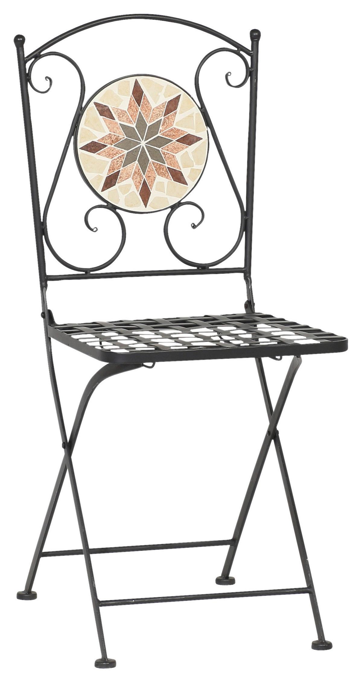 Klappsessel Stella Metall/Keramik - Multicolor/Schwarz, MODERN, Keramik/Metall (39/89,5/49,5cm) - Siena Garden