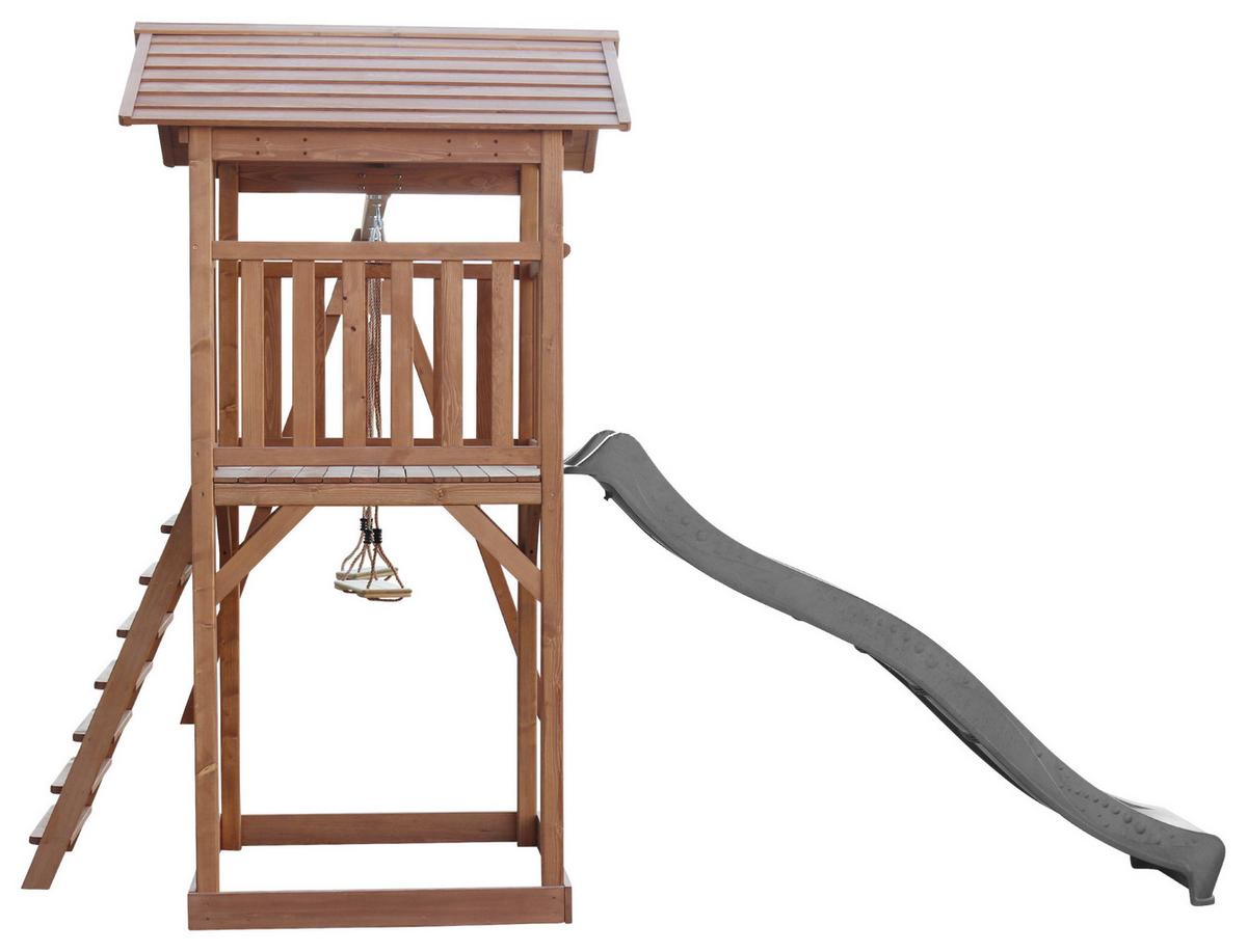 Spielturm A025.122.80 - Braun/Grau, KONVENTIONELL, Holz/Kunststoff (356,6/241,9/349cm) - Ambia Garden