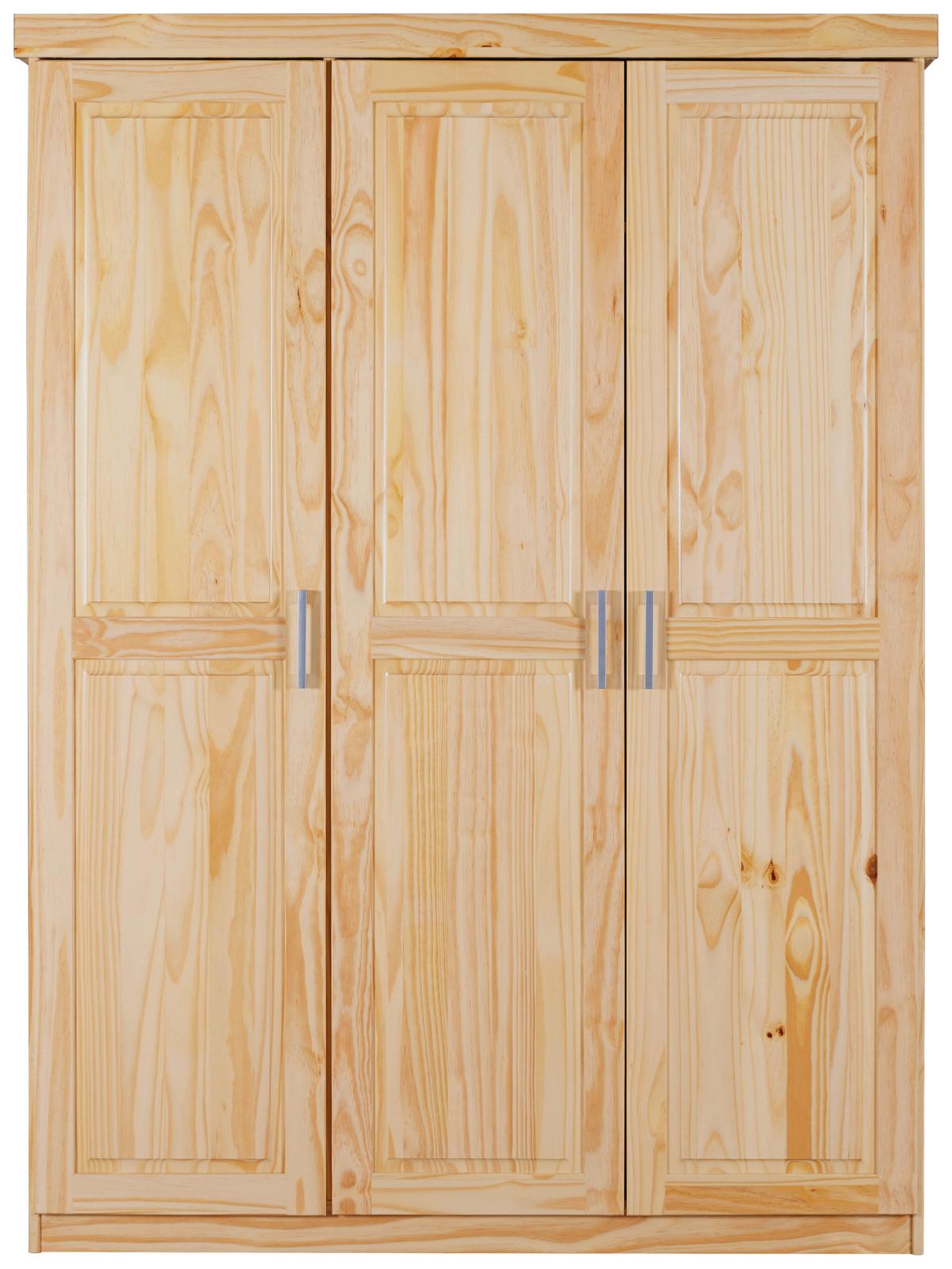 Drehtürenschrank Massiv 140cm Pelle, Kiefer Natur - Naturfarben, LIFESTYLE, Holz (140/190/55cm) - MID.YOU